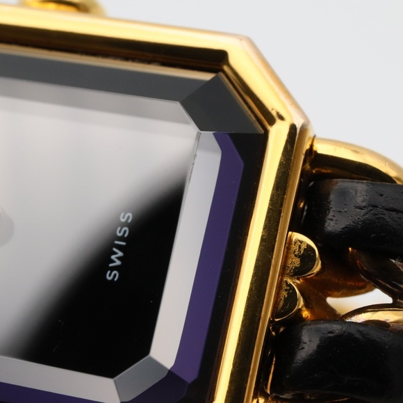 CHANEL Premiere M Watch, GP (Gold Plated), Leather, Women's, Black, H0001 - Picture 8 of 13